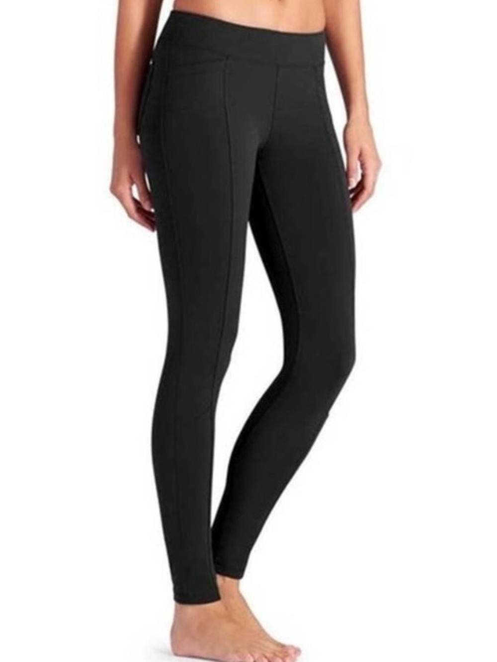 ATHLETA Black Metro Mid-Rise Supplex Skinny Active Yoga Workout Legging Size M